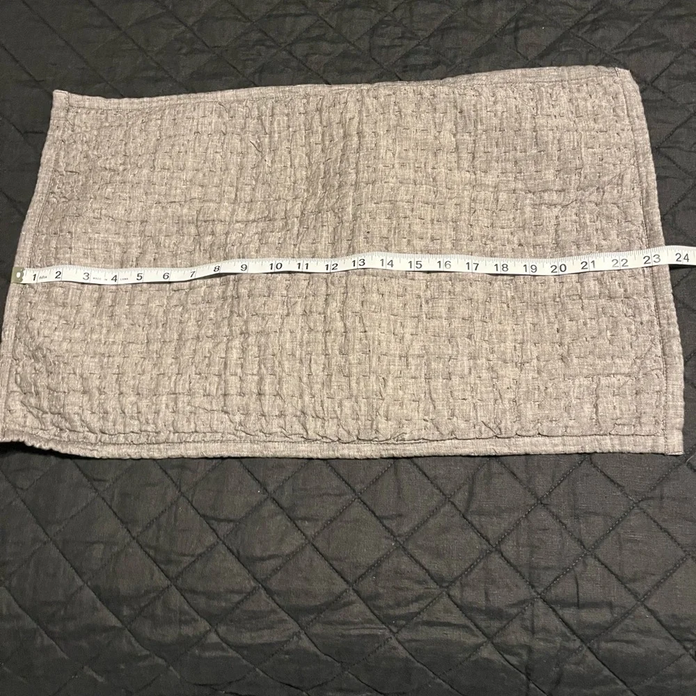 Restoration Hardware Quilted Linen Lumbar Pillow Sham - Graphite